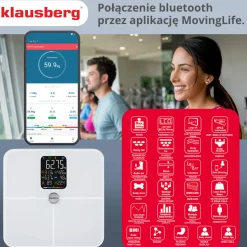 ANALITYCZNA WAGA ŁAZIENKOWA SMART IOS ANDROID KLAUSBERG KB-7941