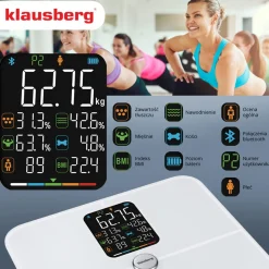 ANALITYCZNA WAGA ŁAZIENKOWA SMART IOS ANDROID KLAUSBERG KB-7941