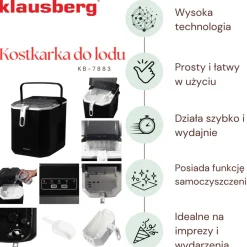 AUTOMATYCZNA KOSTKARKA DO LODU 1,2L 100W KLAUSBERG KB-7883