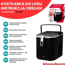 AUTOMATYCZNA KOSTKARKA DO LODU 1,2L 100W KLAUSBERG KB-7883