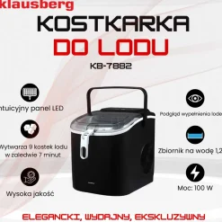 AUTOMATYCZNA KOSTKARKA DO LODU 1,2L 100W KLAUSBERG KB-7882