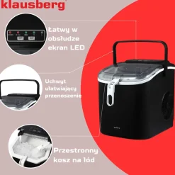 AUTOMATYCZNA KOSTKARKA DO LODU 1,2L 100W KLAUSBERG KB-7882