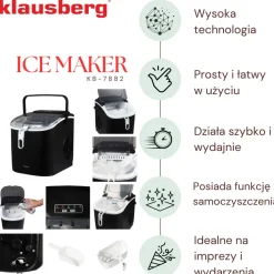 AUTOMATYCZNA KOSTKARKA DO LODU 1,2L 100W KLAUSBERG KB-7882