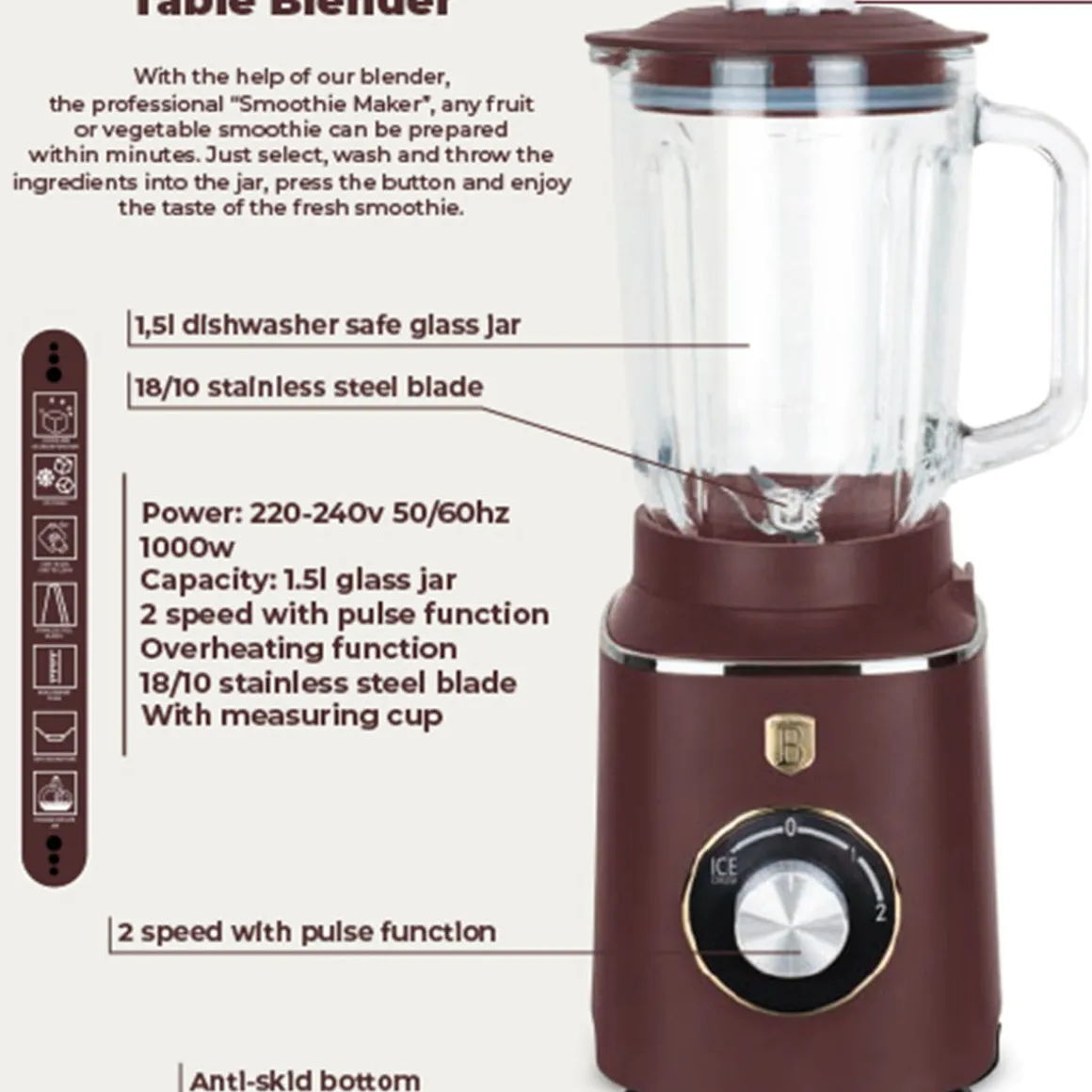 BLENDER KIELICHOWY MIKSER BERLINGER HAUS BH-9494 LEONARDO
