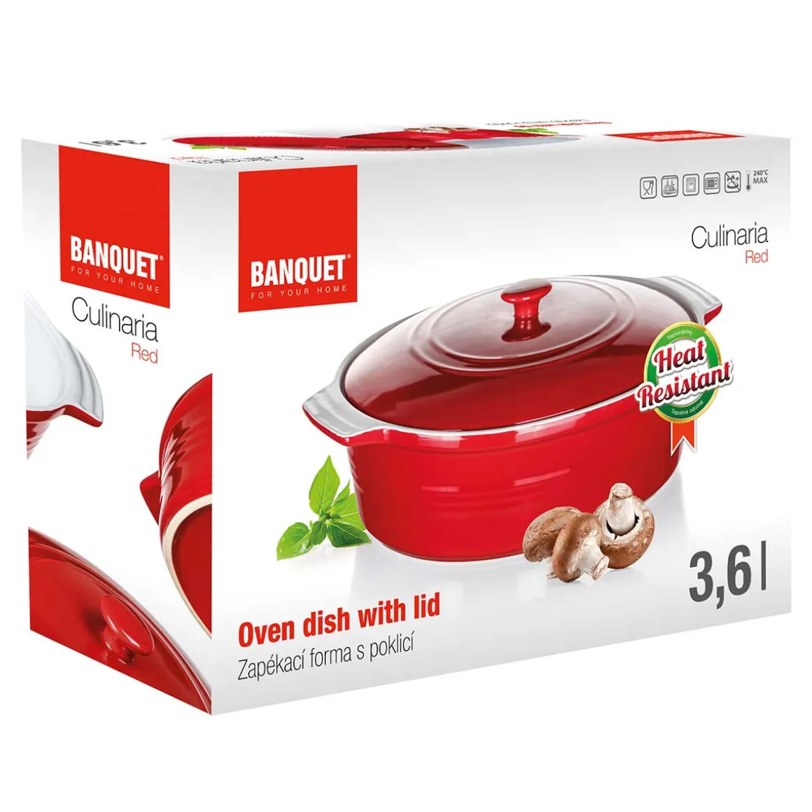 BRYTFANNA CERAMICZNA Z POKRYWĄ DO ZAPIEKANIA 3,6L BANQUET CULINARIA
