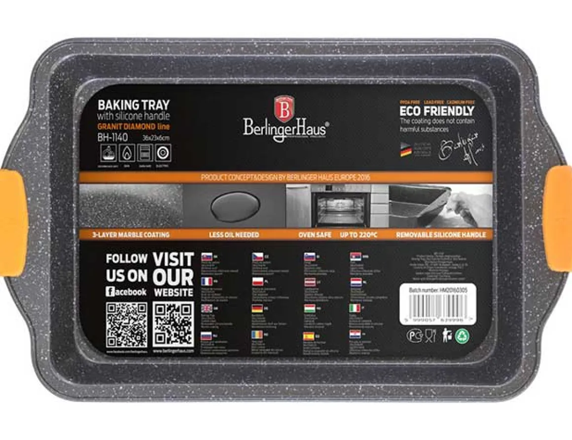 BRYTFANNA FORMA DO PIECZENIA GRANIT DIAMOND 36cm BERLINGERHAUS BH-1140