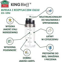 BUTELKA SPRYSKIWACZ DO OCTU I OLIWY KINGHOFF KH-1894