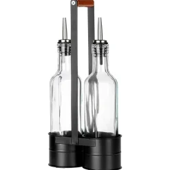 BUTELKI SZKLANE DO OLIWY OCTU 2x 250ml W STOJAKU 229274