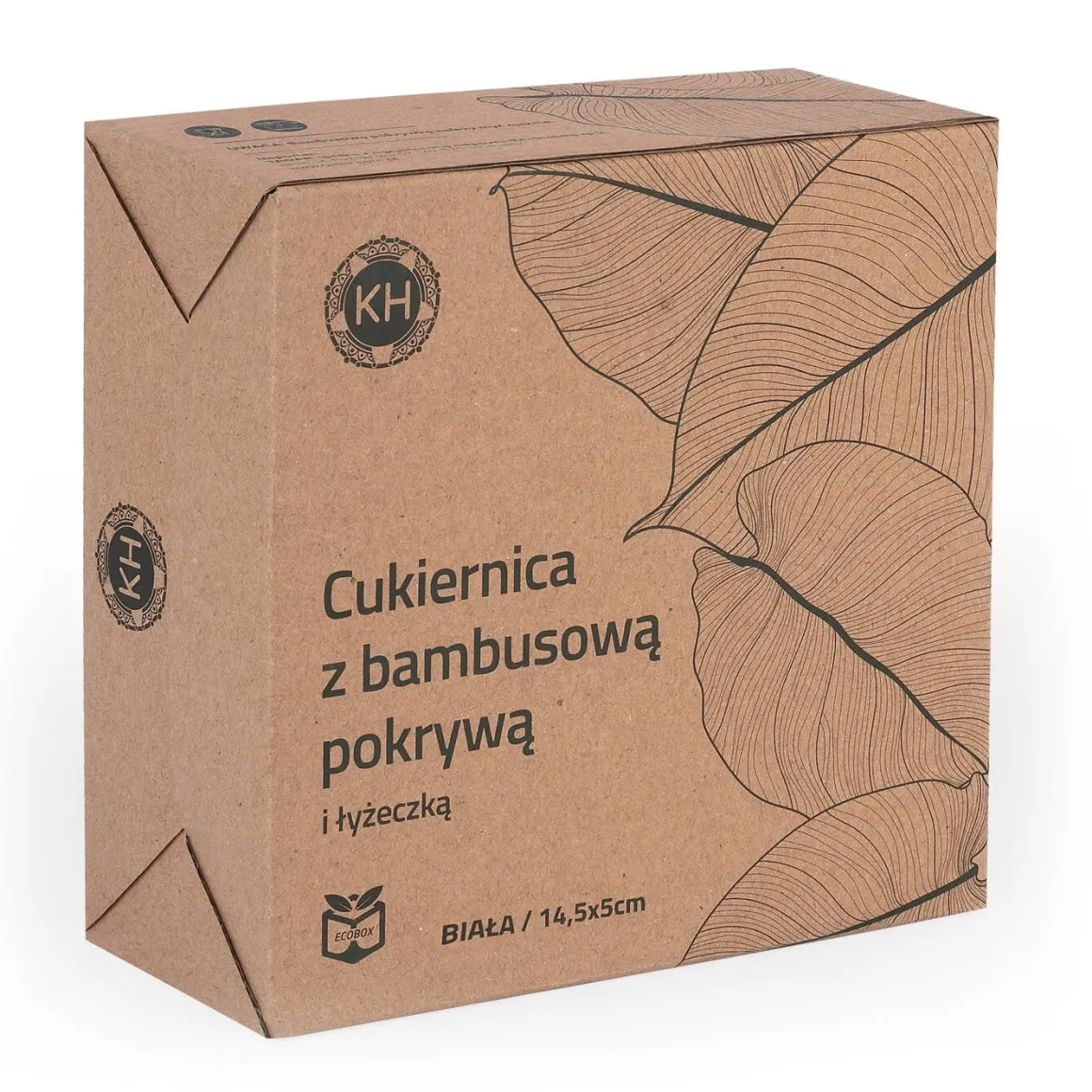 CERAMICZNA CUKIERNICA Z POKRYWĄ I ŁYŻECZKĄ biała KONIGHOFFER