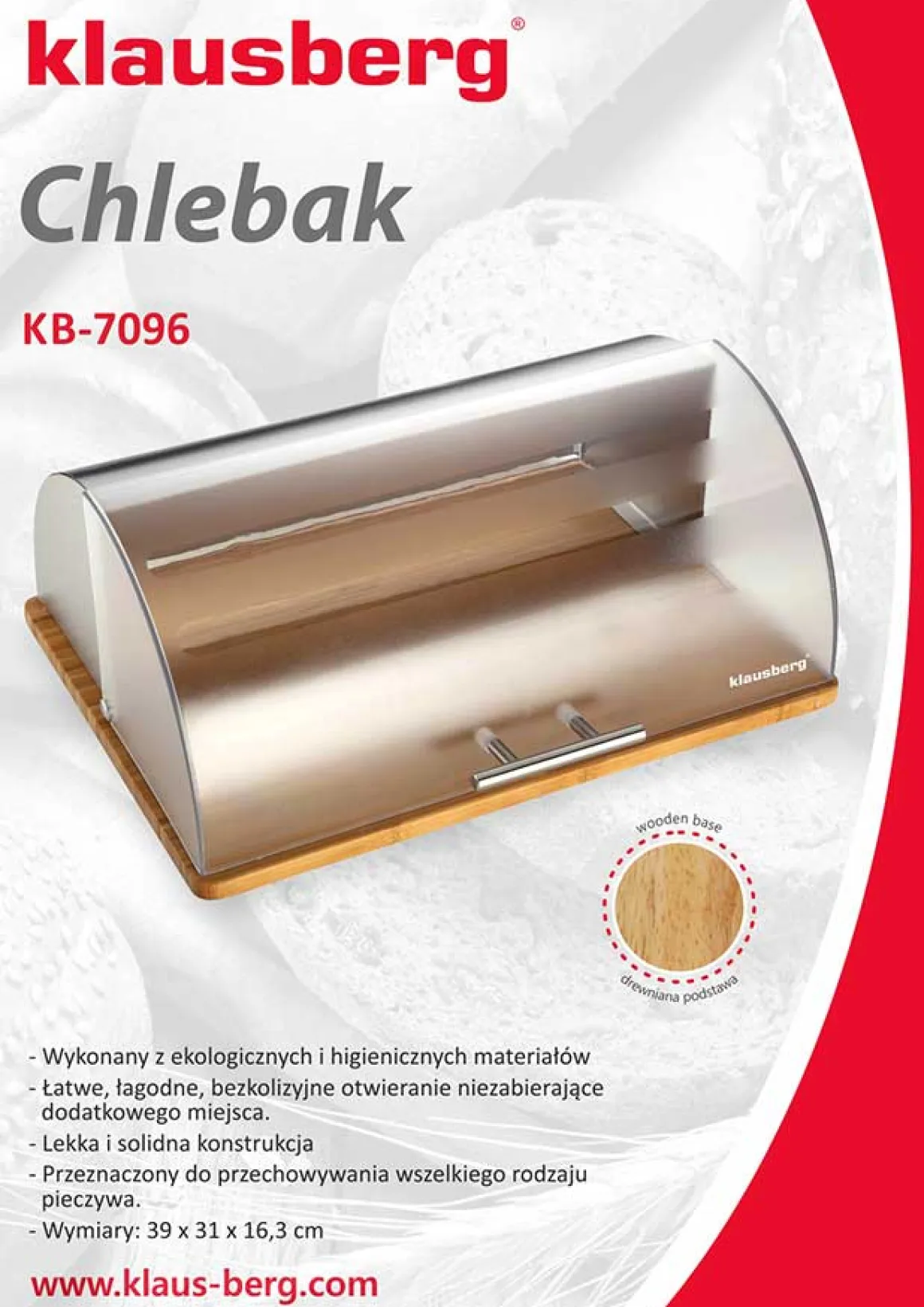 CHLEBAK BAMBUSOWO-AKRYLOWY KLAUSBERG KB-7096