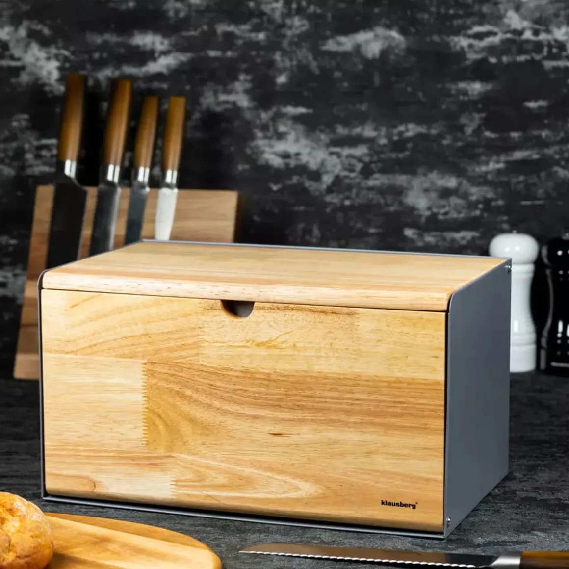CHLEBAK POJEMNIK NA PIECZYWO DWUSTRONNY KLAUSBERG KB-7395 GREY