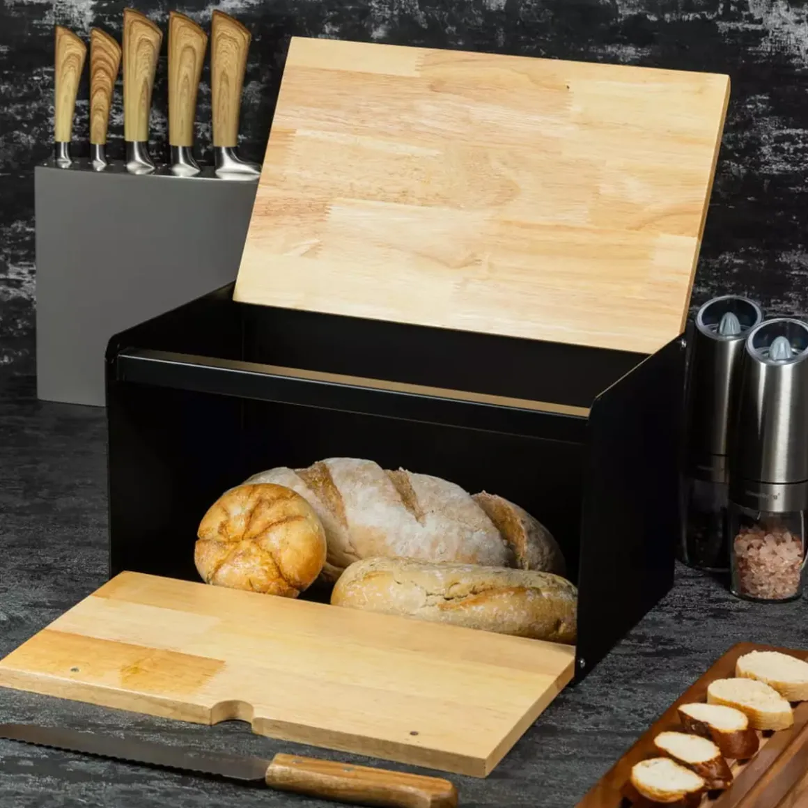 CHLEBAK POJEMNIK NA PIECZYWO DWUSTRONNY KLAUSBERG KB-7386 BLACK