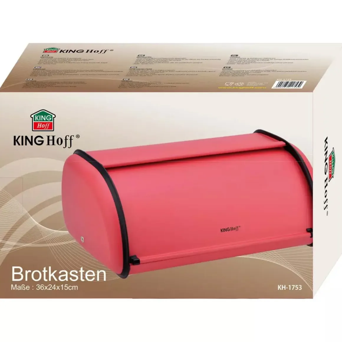 CHLEBAK STALOWY KINGHOFF KH-1753 czerwony