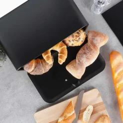CHLEBAK STALOWY POJEMNIK NA PIECZYWO 259618 CZARNY