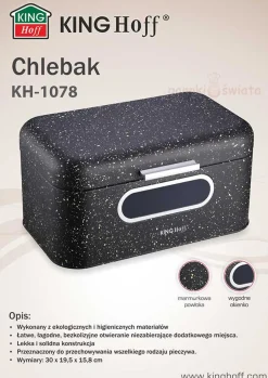 CHLEBAK STALOWY Z OKIENKIEM KINGHOFF KH-1078