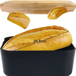 CHLEBAK Z DESKĄ BAMBUSOWĄ CZARNY 259301