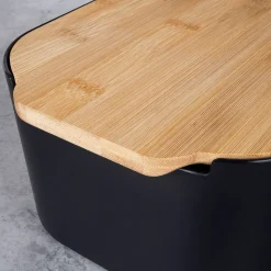 CHLEBAK Z DESKĄ BAMBUSOWĄ CZARNY 259301