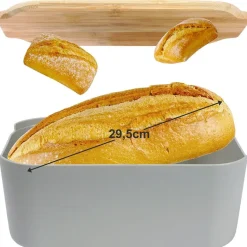 CHLEBAK Z DESKĄ BAMBUSOWĄ SZARY 259302