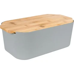 CHLEBAK Z DESKĄ BAMBUSOWĄ SZARY 259302