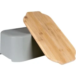 CHLEBAK Z DESKĄ BAMBUSOWĄ SZARY 259302
