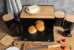 CHLEBAK Z ZESTAWEM 4 POJEMNIKÓW KUCHENNYCH I NOŻEM 2754