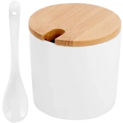 CUKIERNICA CUKIERNICZKA CERAMICZNA Z ŁYŻECZKĄ BIAŁA 139682