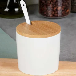 CUKIERNICA CUKIERNICZKA CERAMICZNA Z ŁYŻECZKĄ BIAŁA 139682