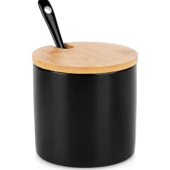 CUKIERNICA CUKIERNICZKA CERAMICZNA Z ŁYŻECZKĄ CZARNA 139681