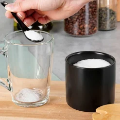 CUKIERNICA CUKIERNICZKA CERAMICZNA Z ŁYŻECZKĄ CZARNA 139681