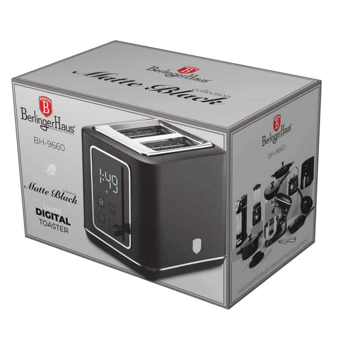 CYFROWY TOSTER DO GRZANEK BERLINGER HAUS BH-9660 MATTE BLACK
