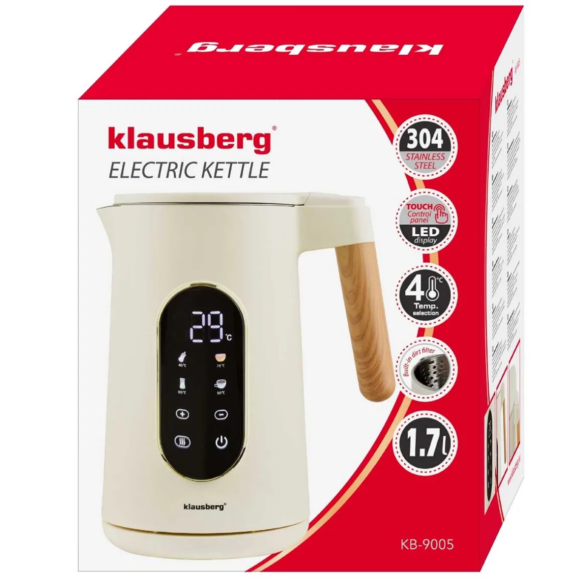 CZAJNIK ELEKTRYCZNY 1,7L KLAUSBERG KB-9005 REGULACJA TEMPERATURY
