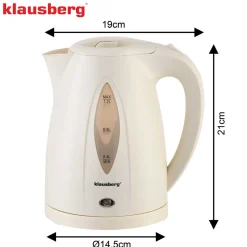 CZAJNIK ELEKTRYCZNY 1,2L KLAUSBERG KB-9002 KREMOWY