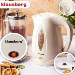 CZAJNIK ELEKTRYCZNY 1,2L KLAUSBERG KB-9002 KREMOWY