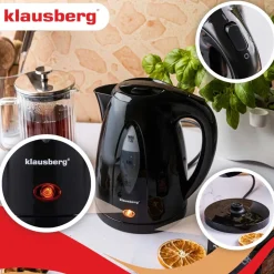 CZAJNIK ELEKTRYCZNY 1,2L KLAUSBERG KB-9001 CZARNY