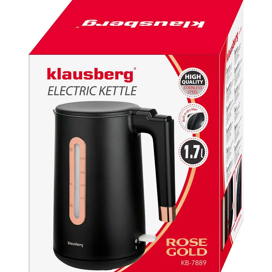 CZAJNIK ELEKTRYCZNY 1,7L KLAUSBERG KB-7889 ROSE GOLD