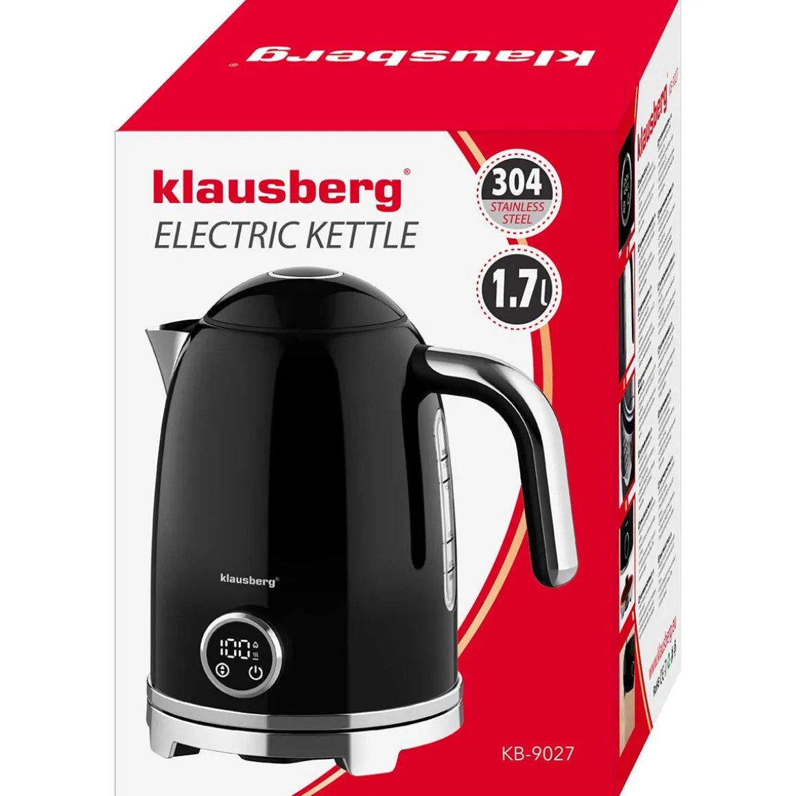 CZAJNIK ELEKTRYCZNY 1,7L Z TERMOMETREM LED KLAUSBERG KB-9027 RETRO