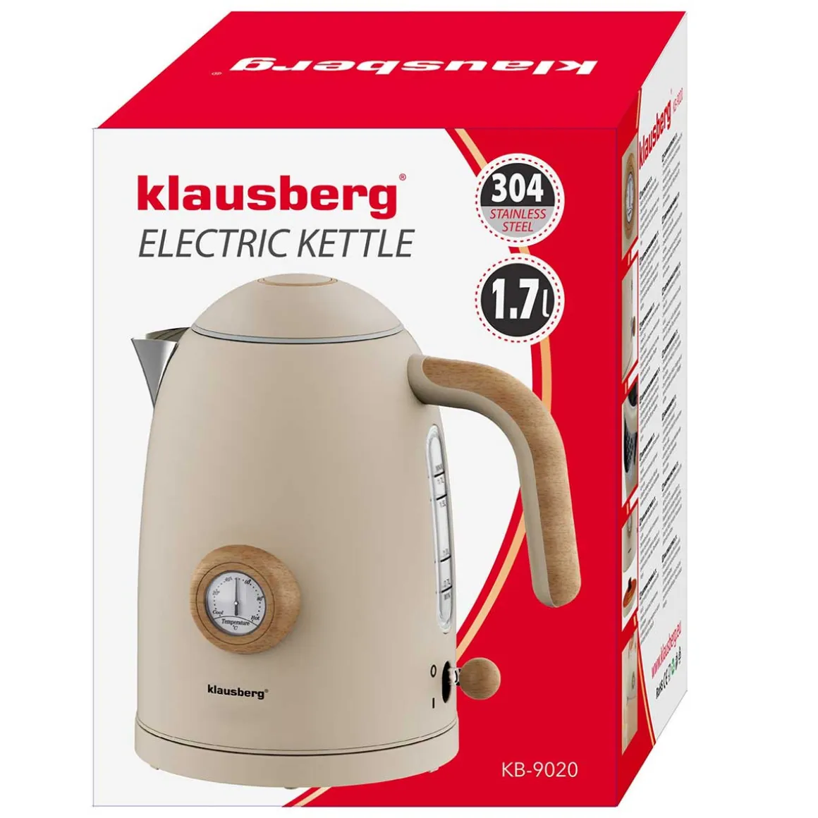 CZAJNIK ELEKTRYCZNY 1,7L Z TERMOMETREM KLAUSBERG KB-9020 RETRO