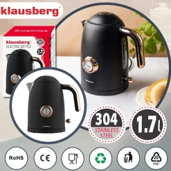 CZAJNIK ELEKTRYCZNY 1,7L Z TERMOMETREM KLAUSBERG KB-9019 RETRO