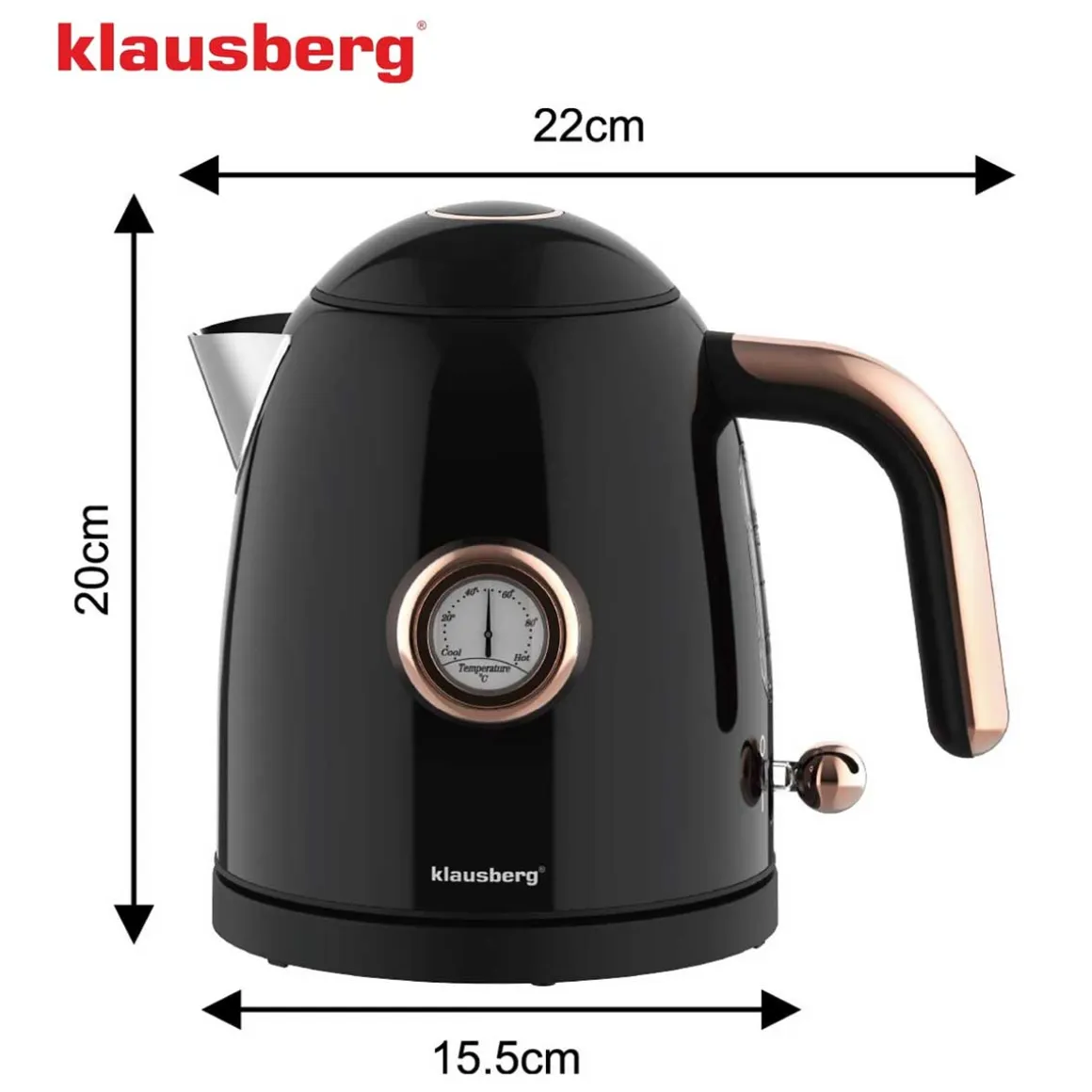 CZAJNIK ELEKTRYCZNY 1L Z TERMOMETREM KLAUSBERG KB-9017