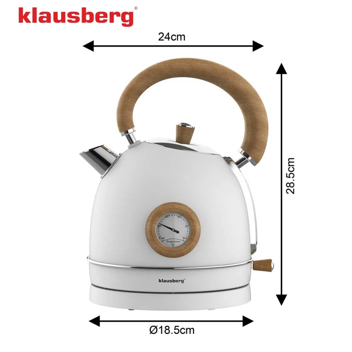 CZAJNIK ELEKTRYCZNY 1,8L Z TERMOMETREM KLAUSBERG KB-9007 RETRO