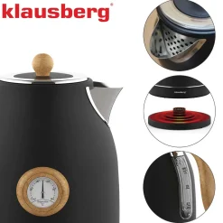 CZAJNIK ELEKTRYCZNY 1,7L Z TERMOMETREM KLAUSBERG KB-7907 RETRO