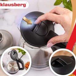 CZAJNIK ELEKTRYCZNY SZKLANY 1,2L KLAUSBERG KB-9003 LED