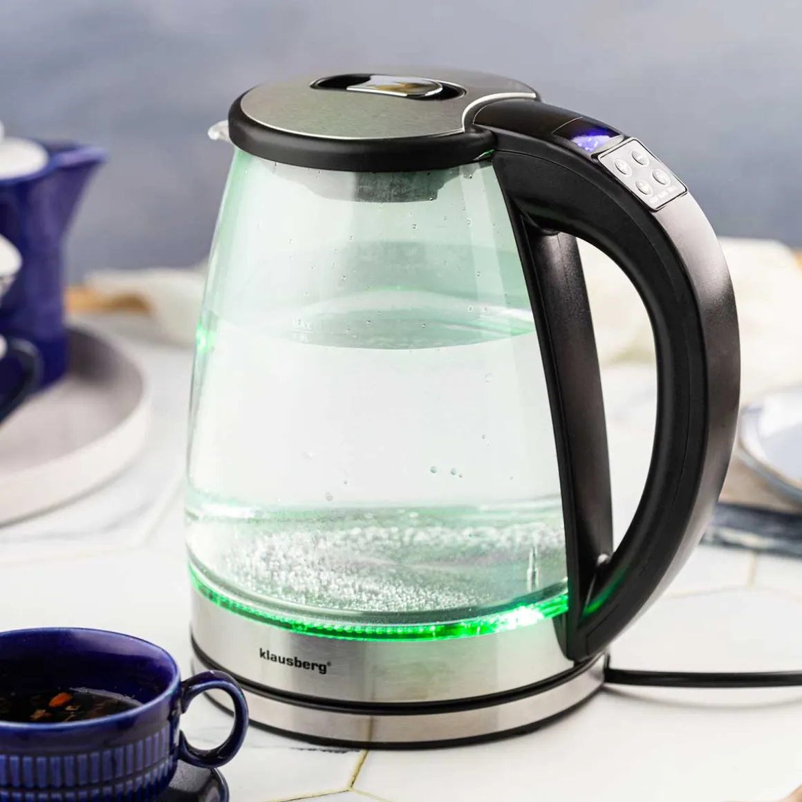CZAJNIK ELEKTRYCZNY SZKLANY 1,8L KLAUSBERG KB-7887 LED RGB