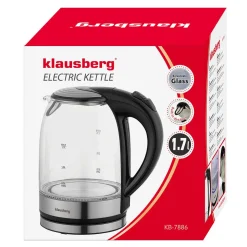CZAJNIK ELEKTRYCZNY SZKLANY 1,7L KLAUSBERG KB-7886 LED