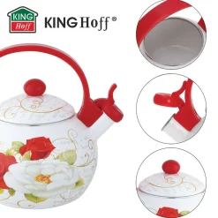 CZAJNIK EMALIOWANY 2L Z GWIZDKIEM KINGHOFF KH-1910