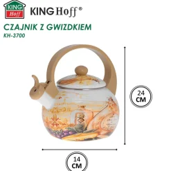 CZAJNIK EMALIOWANY 2L Z GWIZDKIEM KINGHOFF KH-3700