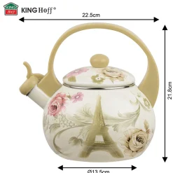 CZAJNIK EMALIOWANY 2L Z GWIZDKIEM KINGHOFF KH-2038 PARIS