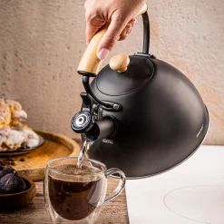 CZAJNIK 2,5L Z GWIZDKIEM KINGHOFF KH-1999 CZARNY MAT