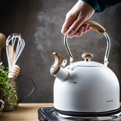 CZAJNIK 2,5L Z GWIZDKIEM KINGHOFF KH-1860 BIAŁY
