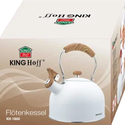 CZAJNIK 2,5L Z GWIZDKIEM KINGHOFF KH-1860 BIAŁY